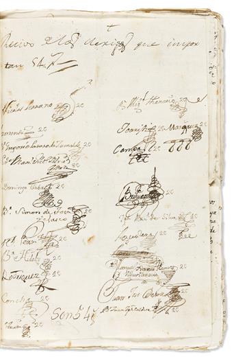(MEXICO--MANUSCRIPTS.) Extensive estate papers of the Vivanco mining family, including an early signature of Miguel Hidalgo.